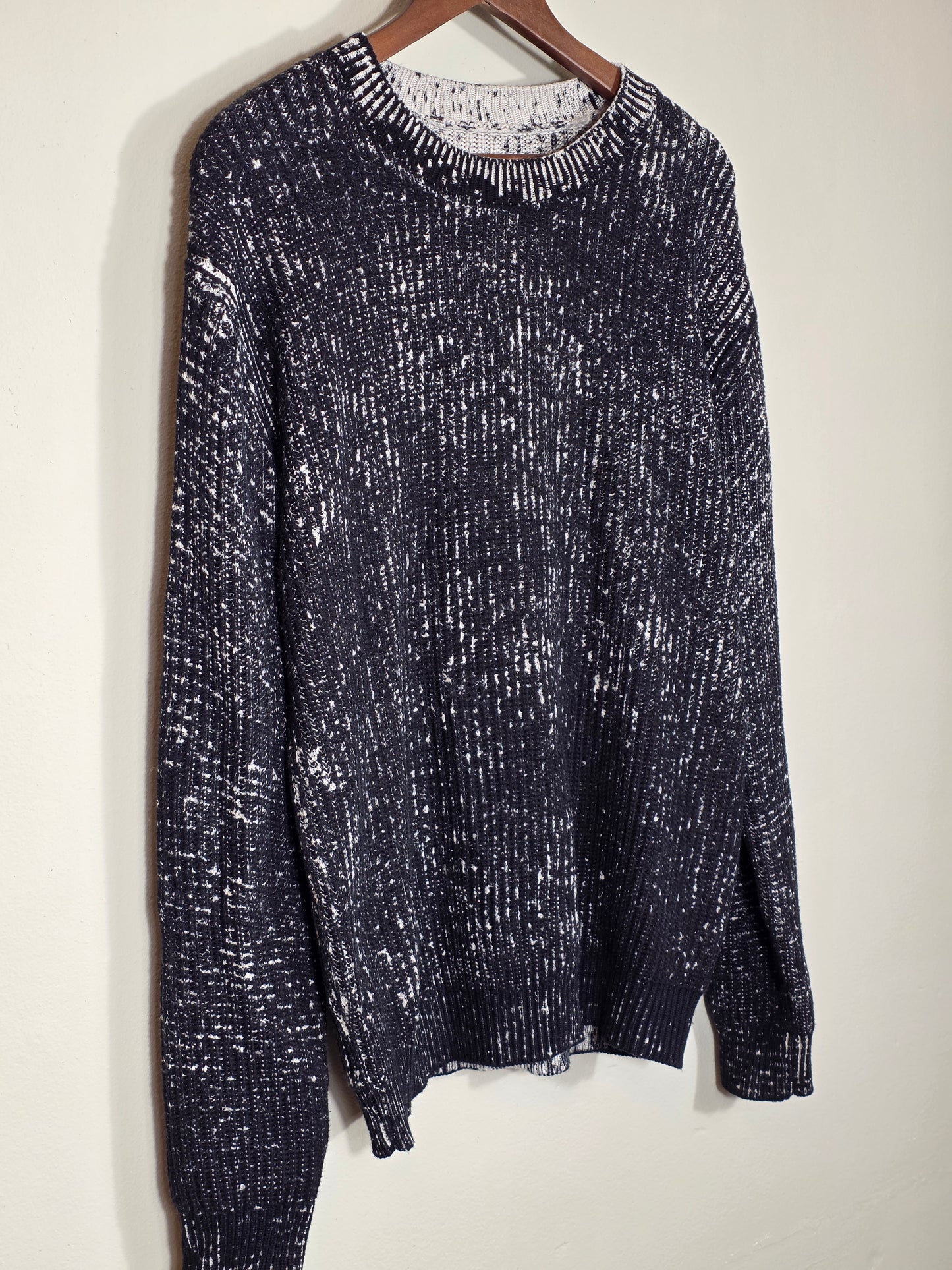 Zwarte Stretch Katoenen Trui Heren – Delavé Stonewash Look