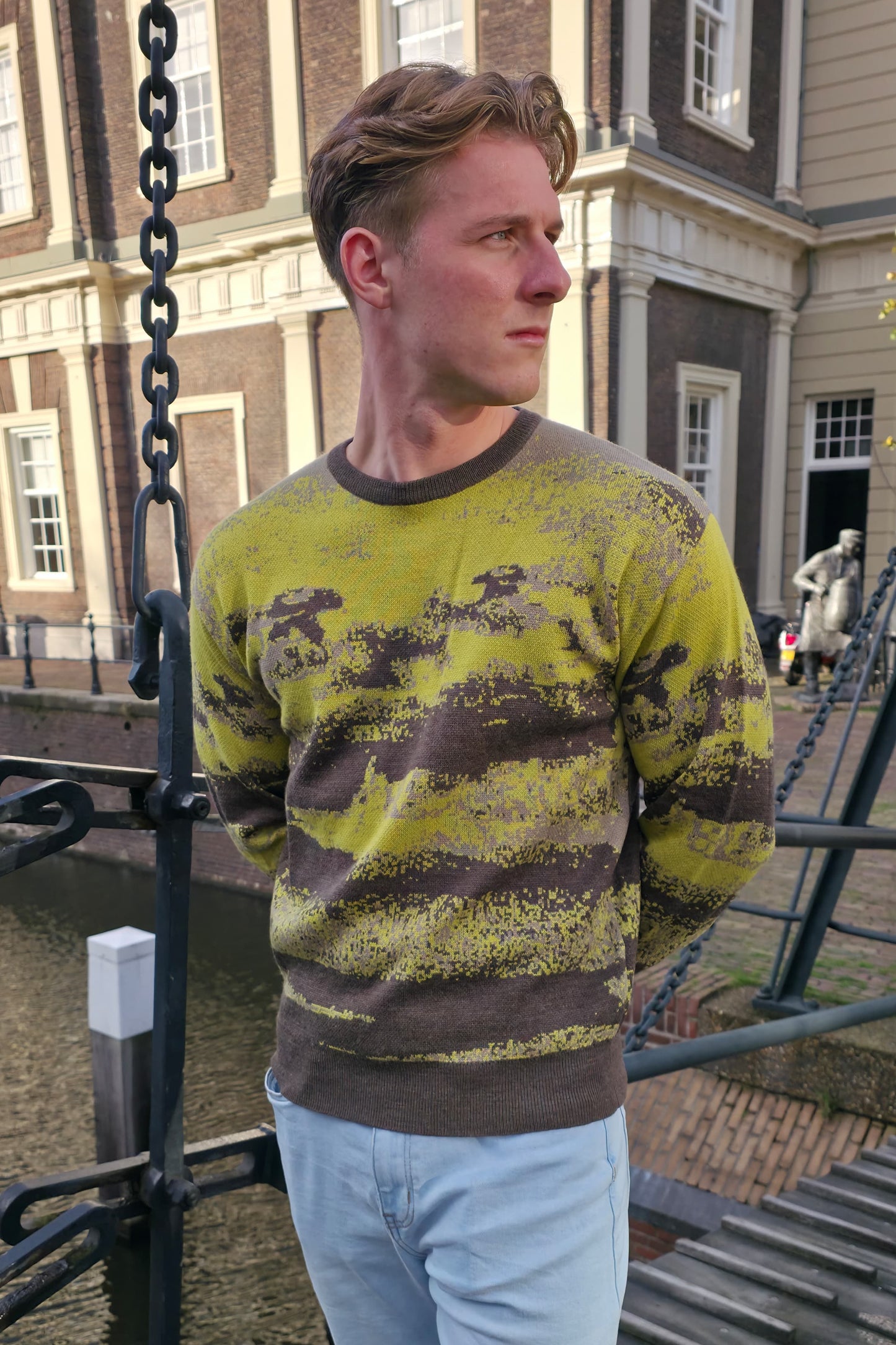 Groene Wollen Trui Heren - Acid Design