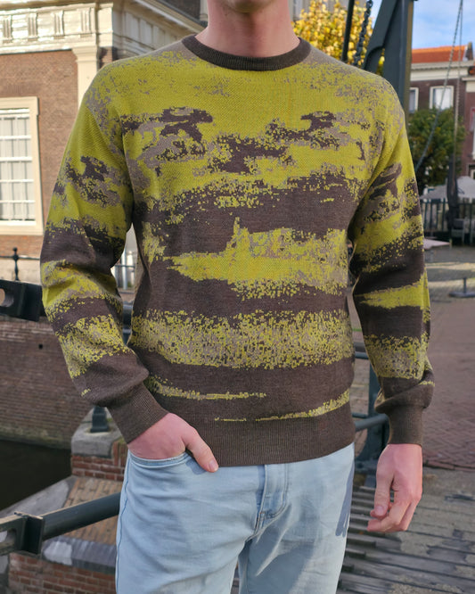 Groene Wollen Trui Heren - Acid Design