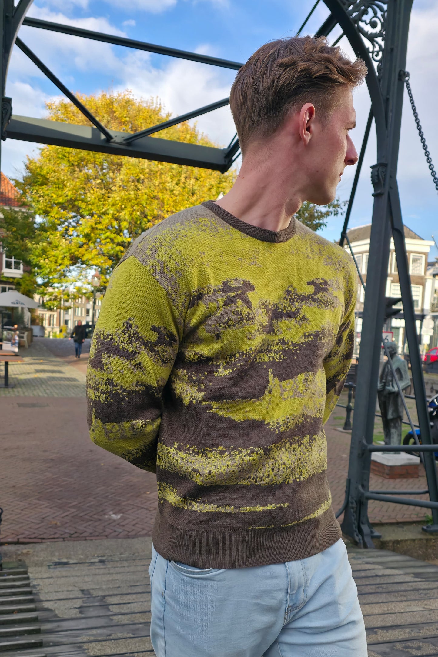 Groene Wollen Trui Heren - Acid Design