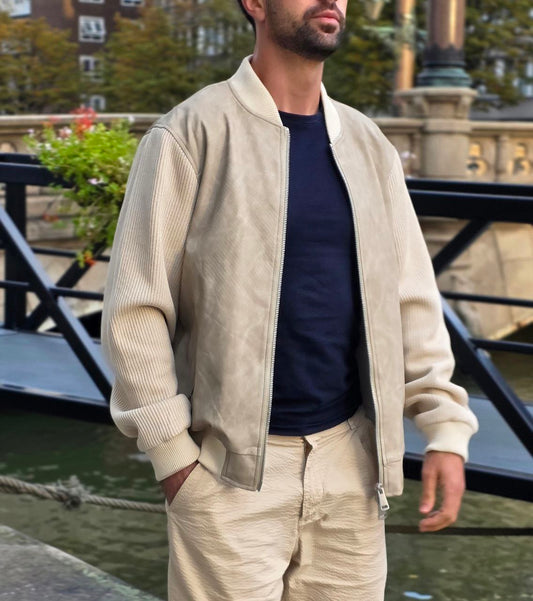 Beige Varsity Bomberjack – Limited Edition