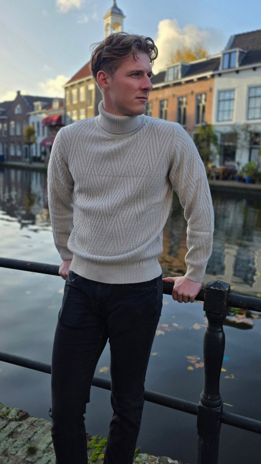 Thomas Lugal – Beige Gebreide Coltrui